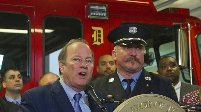 Mayor Duggan and Capt. Mike Nevin at a press conference.