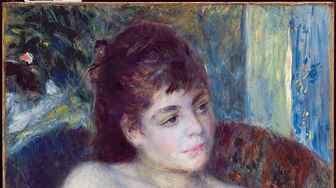 "Woman in an Armchair," 1874, Pierre-Auguste Renoir, French; oil on canvas.