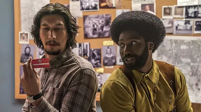 Adam Driver and John David Washington in BlacKkKlansman.