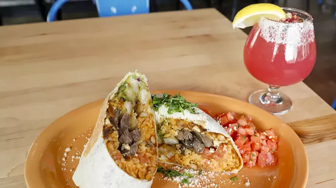 The Original California burrito and the Como La Flor margarita.