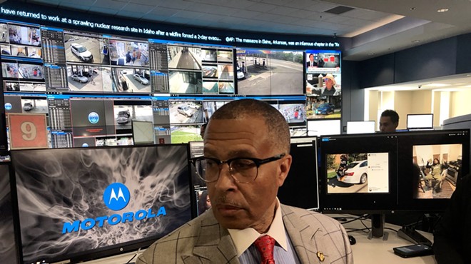 DPD Chief James Craig inside the city's surveillance room at police headquarters.