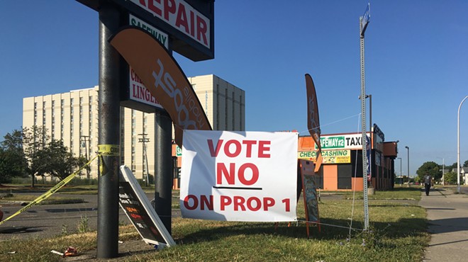 A sign opposing Highland Park's Proposal 1.