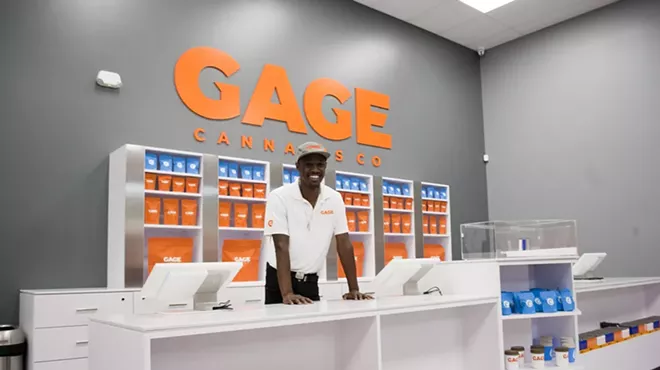 Donnell Cravens shows off the new retail floor at the soon-to-open Gage Cannabis Co. in Ferndale.