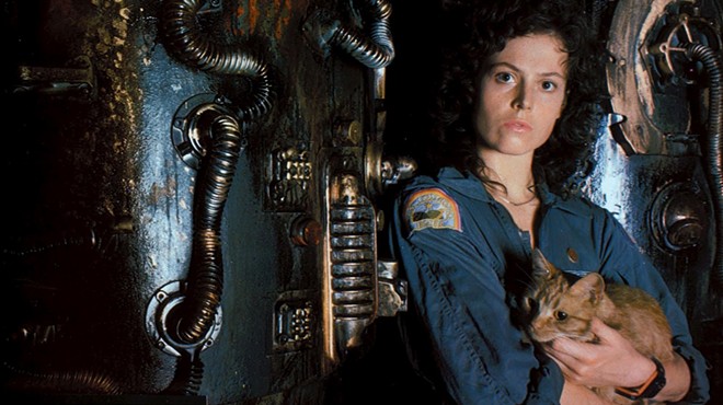 Sigourney Weaver as Ripley and Jonesy the cat.