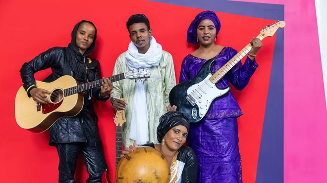 Image: The badasses of Les Filles de Illighadad will push the limits of traditional Tuareg music at Detroit's Trinosophes