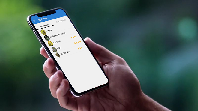 Cell phone app Weedi.