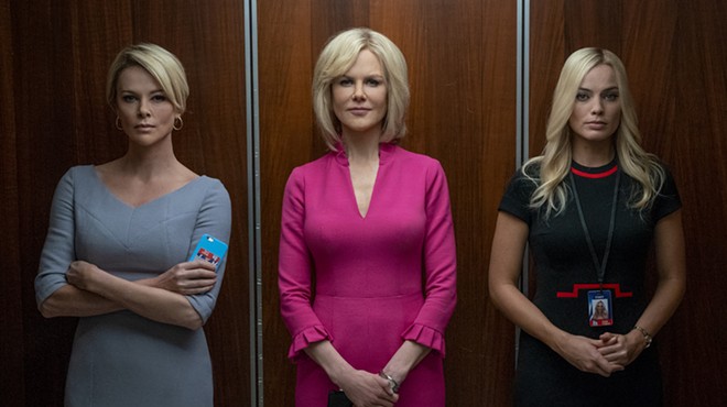 Blonde ambition: Charlize Theron as Megyn Kelly, Nicole Kidman as Gretchen Carlson, and Margot Robbie as Kayla Pospisil in Bombshell.
