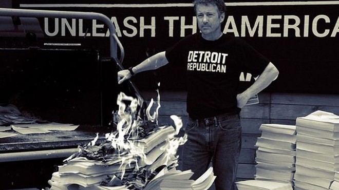 Rand Paul lights tax code on fire to commemorate Michigan campaign stop