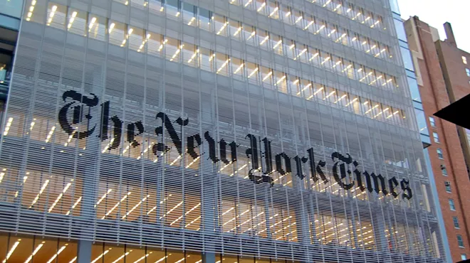 The New York Times building in New York, NY.