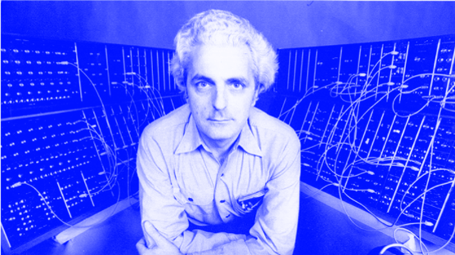 Dr. Robert Moog, with one of his inventions