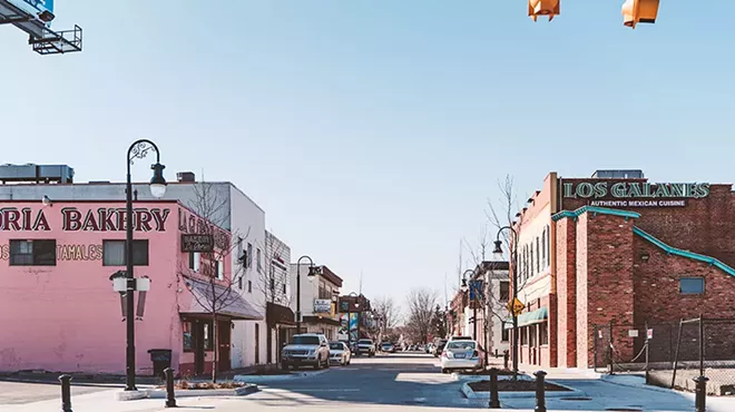 Mexicantown’s new streetscape has a plaza-like feel.