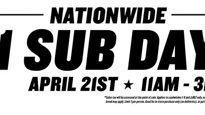 Image: Attention! Dollar subs at Jimmy John's today
