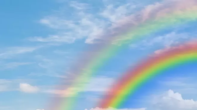 Image: Tigers fans treated to double rainbow