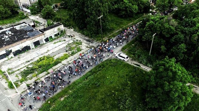 We flew a drone over Monday's Slow Roll Detroit