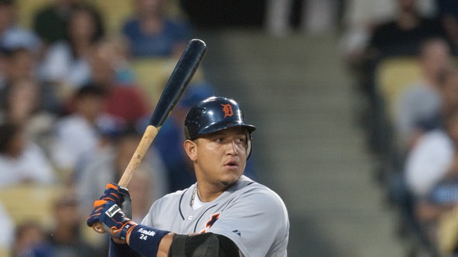 Tigers 1B Miguel Cabrera drove in two runs with a single in the 5th inning.