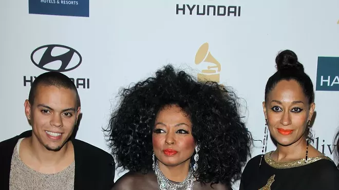 Diana Ross with her children, Tracee Ellis Ross and Evan Ross