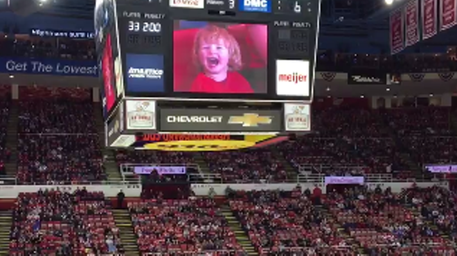 VIDEO: This little kid was the real MVP at a recent Red Wings game