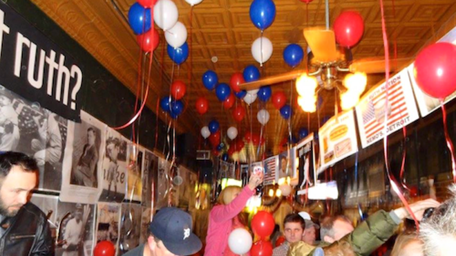 Revelers at Nemo's in Detroit mark the happy occasion.