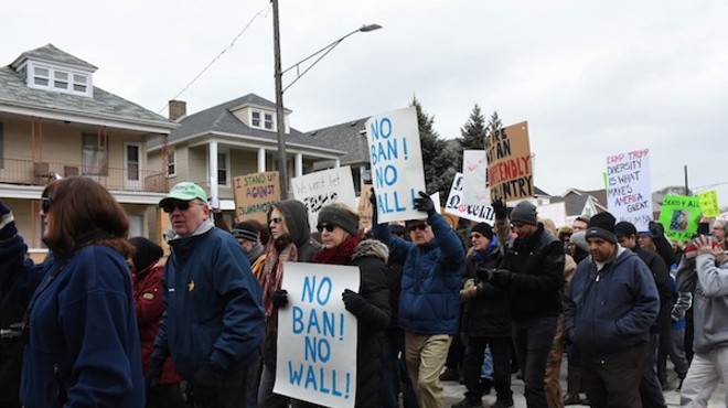 Marchers made their voices heard yesterday after a protest outside Hamtramck City Hall.
