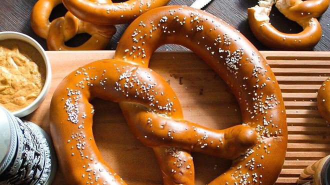A giant pretzel at Curtain Call