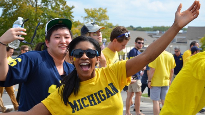 University of Michigan football fans enter the stadium before the BYU game on September 26, 2015.