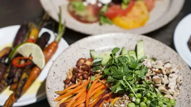 Crunch Crunch salad and charred carrots.