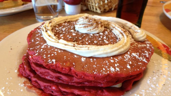 Red Velvet Pancakes from Hudson Cafe.