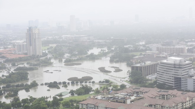 An aerial view of Houston showing the extent of flooding caused by Hurricane Harvey.