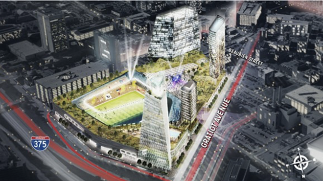 Digital rendering of the proposed $1 billion mixed-use development once planned for the "fail jail" site.