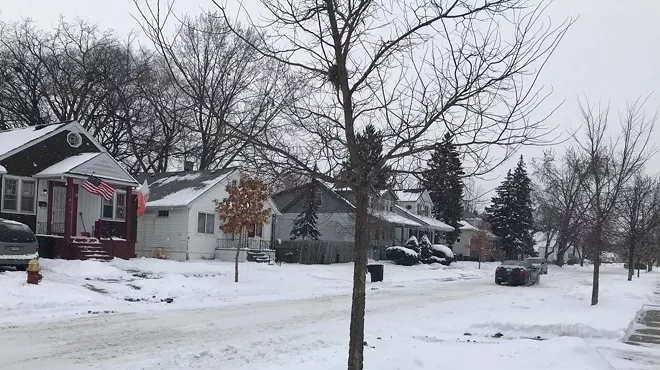 Faust Avenue in Warrendale. This what a plowed street in Detroit, Michigan looks like.