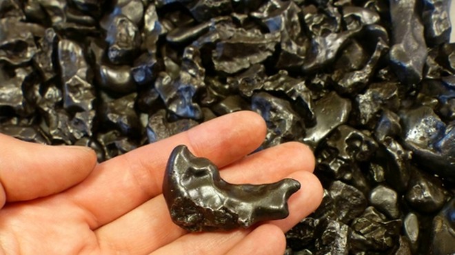 Individual pieces of the Sikhote-Alin iron meteorite (Sikhote-Alin Mts, Primorskiy Kray, Far-Eastern Region, Russia).