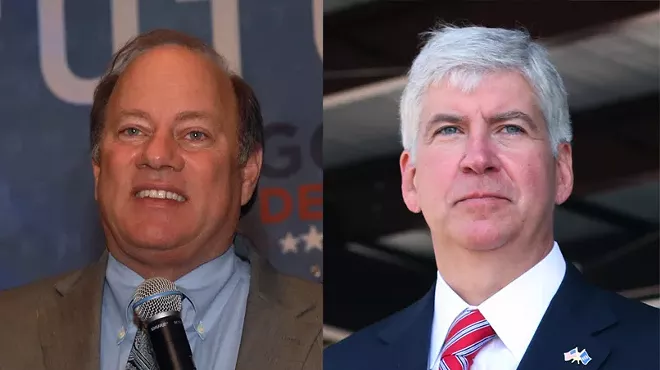 Detroit Mayor Mike Duggan and Governor Rick Snyder.