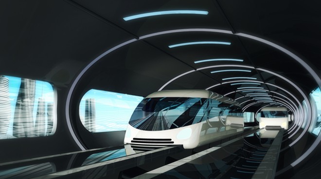 Rendering of a proposed high-speed magnetic levitation train.