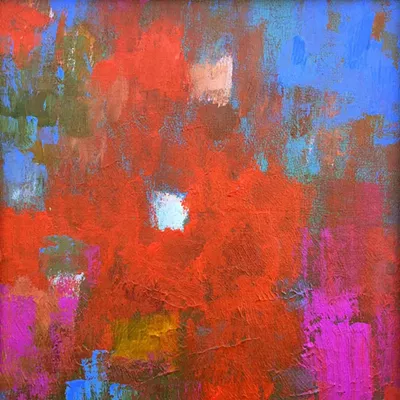 Brown’s most recent work has become increasingly abstract and brightly colorful, a change that he attributes to the impact of treatment.