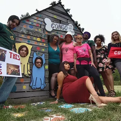 Detroit SlutWalk hosts and co-hosts photographed at the Heidelberg Project. Clockwise from left: Robert Fidler, Adriene Avripas, Kelly Clawson, Jennifer Kurland, Brianna Dee Kingsley, Anna Krol, Meeko Williams, Ashia George, Nicole Vasher, and Kaly Taylor.