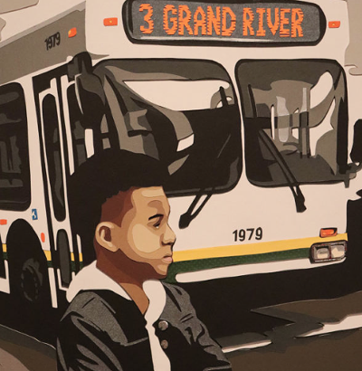Darin Darby, Route To My Past, mixed media on board.