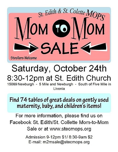 St. Edith/St. Colette MOPs Mom2Mom Sale!