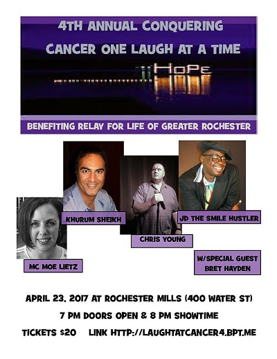 4th Annual Conquering Cancer One Laugh at a Time Comedy Event benefiting Greater Rochester Relay for Life