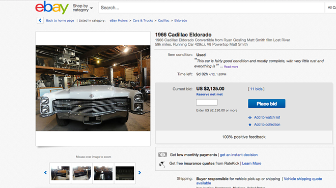 You can buy the '66 Eldorado from Ryan Gosling's 'Lost River' movie on ebay right now