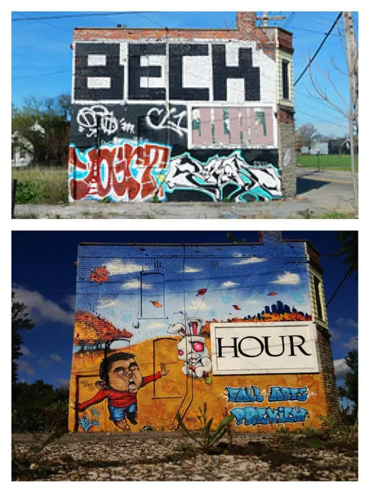 Image: 10 Amazing Before and After Graffiti Murals