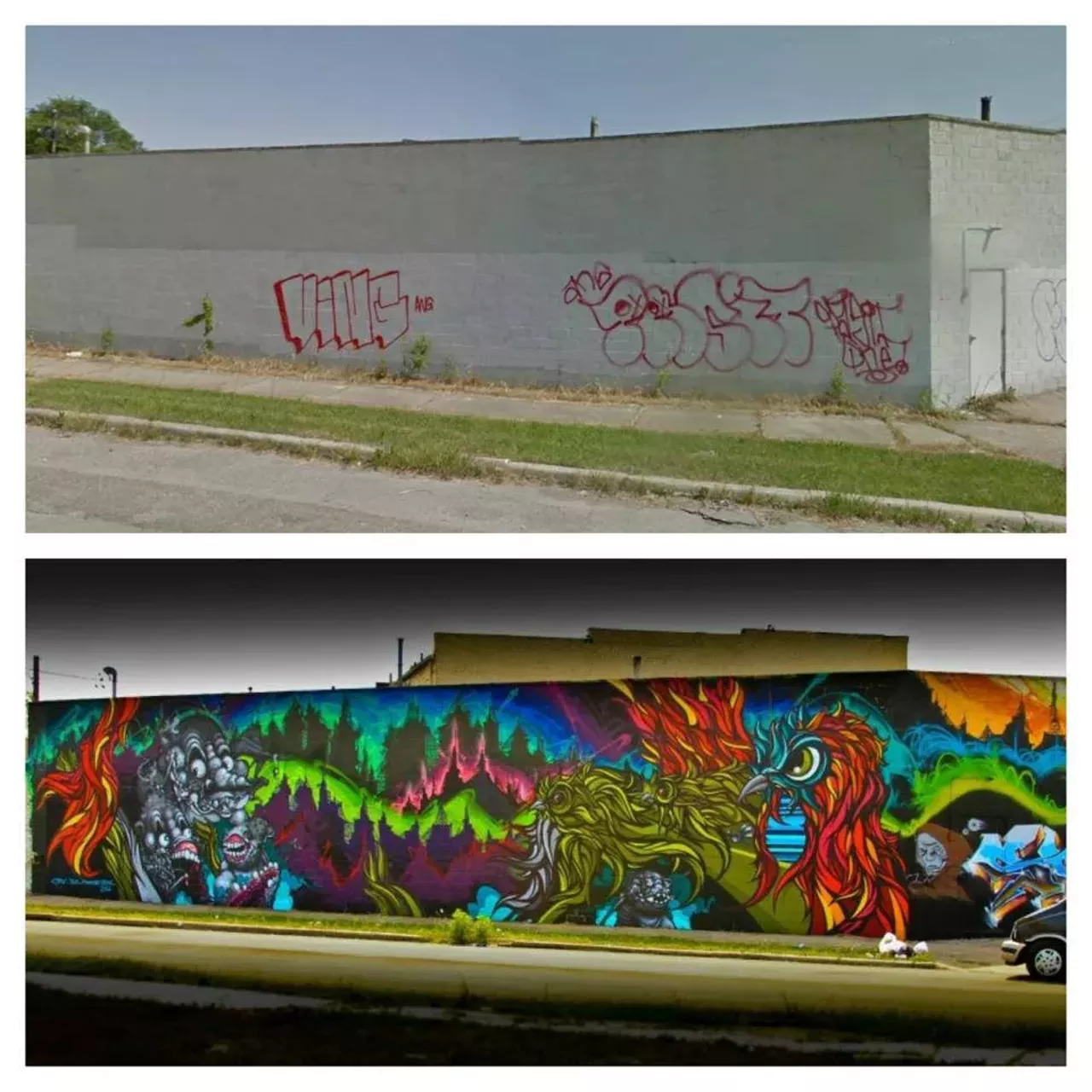 Image: 10 Amazing Before and After Graffiti Murals