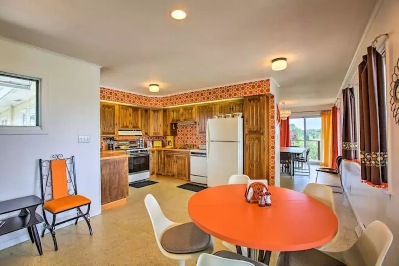 &#146;70s-themed Traverse City shag pad 16 guests, 8 bedrooms, 18 beds, 4 baths $766 per night The &#146;70s Lodge sits on 10 acres and occupies 4,000 sq. ft. of living space, which is decked out in retro furnishings and kitschy touches. The heart of the home is a 1,500-sq. ft. rec room which has two 75-inch flat screens, a hot tub, a sauna, a pool, air hockey, foosball, and ping pong tables. There&#146;s a fire-warmed whiskey bar, too. Each of the home&#146;s bedrooms is themed and transportive. For bad bitches, there&#146;s the Charlie&#146;s Angels room, a 007-themed room, and trekkies can beam themselves to the Star Trek room. Fans of The Partridge Family will feel at home, too, as will anyone who wishes to live out their I Dream of Jeannie fantasy because there&#146;s an incredible room made to feel like Jeannie&#146;s bottle. Oh, and yes there are lava lamps, in case you were worried. Photos via Airbnb.com
