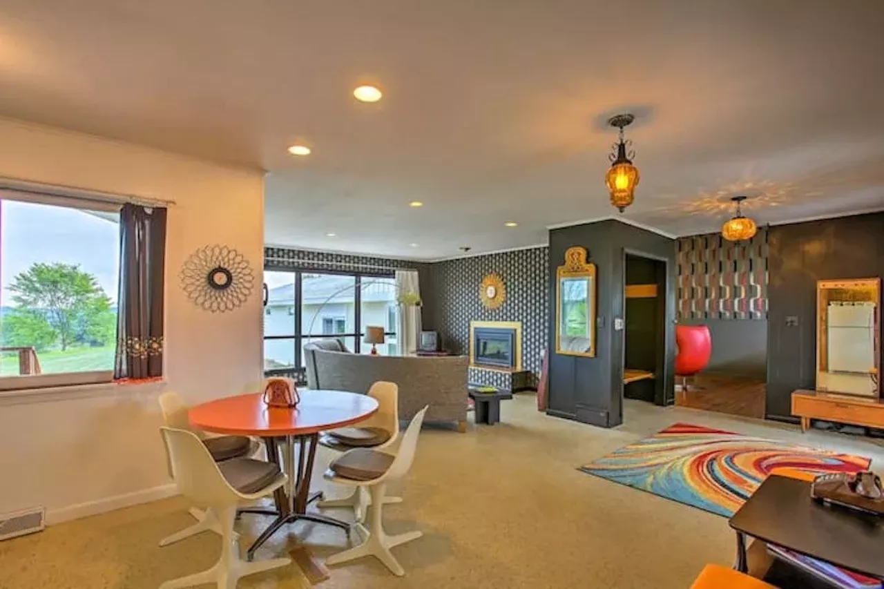 &#146;70s-themed Traverse City shag pad 16 guests, 8 bedrooms, 18 beds, 4 baths $766 per night The &#146;70s Lodge sits on 10 acres and occupies 4,000 sq. ft. of living space, which is decked out in retro furnishings and kitschy touches. The heart of the home is a 1,500-sq. ft. rec room which has two 75-inch flat screens, a hot tub, a sauna, a pool, air hockey, foosball, and ping pong tables. There&#146;s a fire-warmed whiskey bar, too. Each of the home&#146;s bedrooms is themed and transportive. For bad bitches, there&#146;s the Charlie&#146;s Angels room, a 007-themed room, and trekkies can beam themselves to the Star Trek room. Fans of The Partridge Family will feel at home, too, as will anyone who wishes to live out their I Dream of Jeannie fantasy because there&#146;s an incredible room made to feel like Jeannie&#146;s bottle. Oh, and yes there are lava lamps, in case you were worried. Photos via Airbnb.com