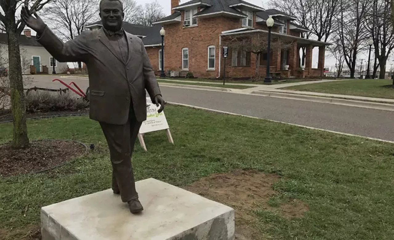 Orville Hubbard Dearborn Historical Museum, South Brady Street, south of Garrison Street, Dearborn In the 1980s, putting up a statue of longtime Dearborn Mayor Orville Hubbard didn&#146;t seem like a big deal. The larger-than-life mayor held the record for the longest- serving mayor of any U.S. city, a record that remains unbroken today. But as later critics pointed out, the statue had the effect of lionizing a person whose main claim to fame was favoring government-promoted segregation. Well-meaning Dearbornites moved the statue to the city&#146;s historical museum in 2015, thinking that taking the statue off the city&#146;s main drag would deaden the controversy. Finally, after several years of people pointing out that the statue was still displayed as if a point of pride, in December 2017 a plaque accompanying the statue gave the meekest acknowledgement of Hubbard&#146;s racism. Photo via ArabAmericanNews.com