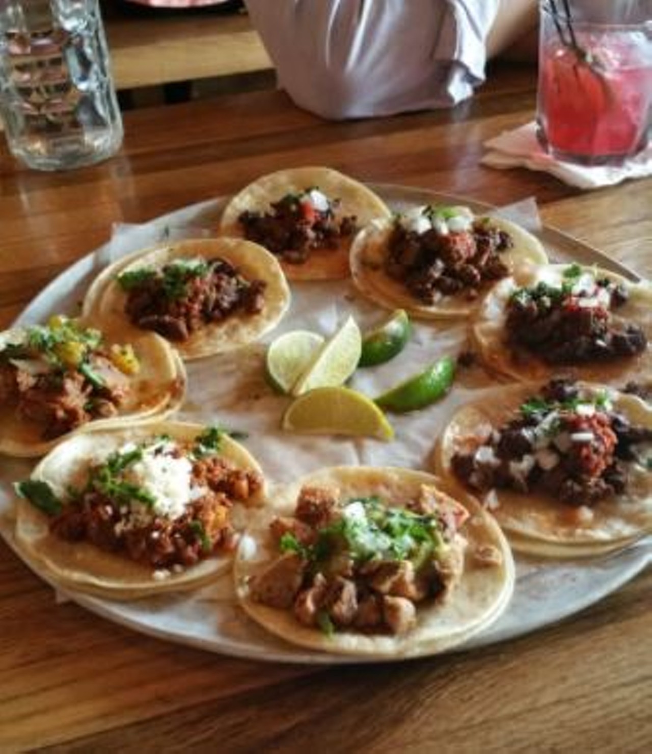 What to order - Assorted Tacos 
With so many options, opt for all of them. At 2.50 dollars each, some taco options include tacos al pastor with marinated pork, grilled pineapple with jalapeno onion pickle and adobado de pollo with chili lime grilled chicken and salsa verde.
Photo via Noomi J