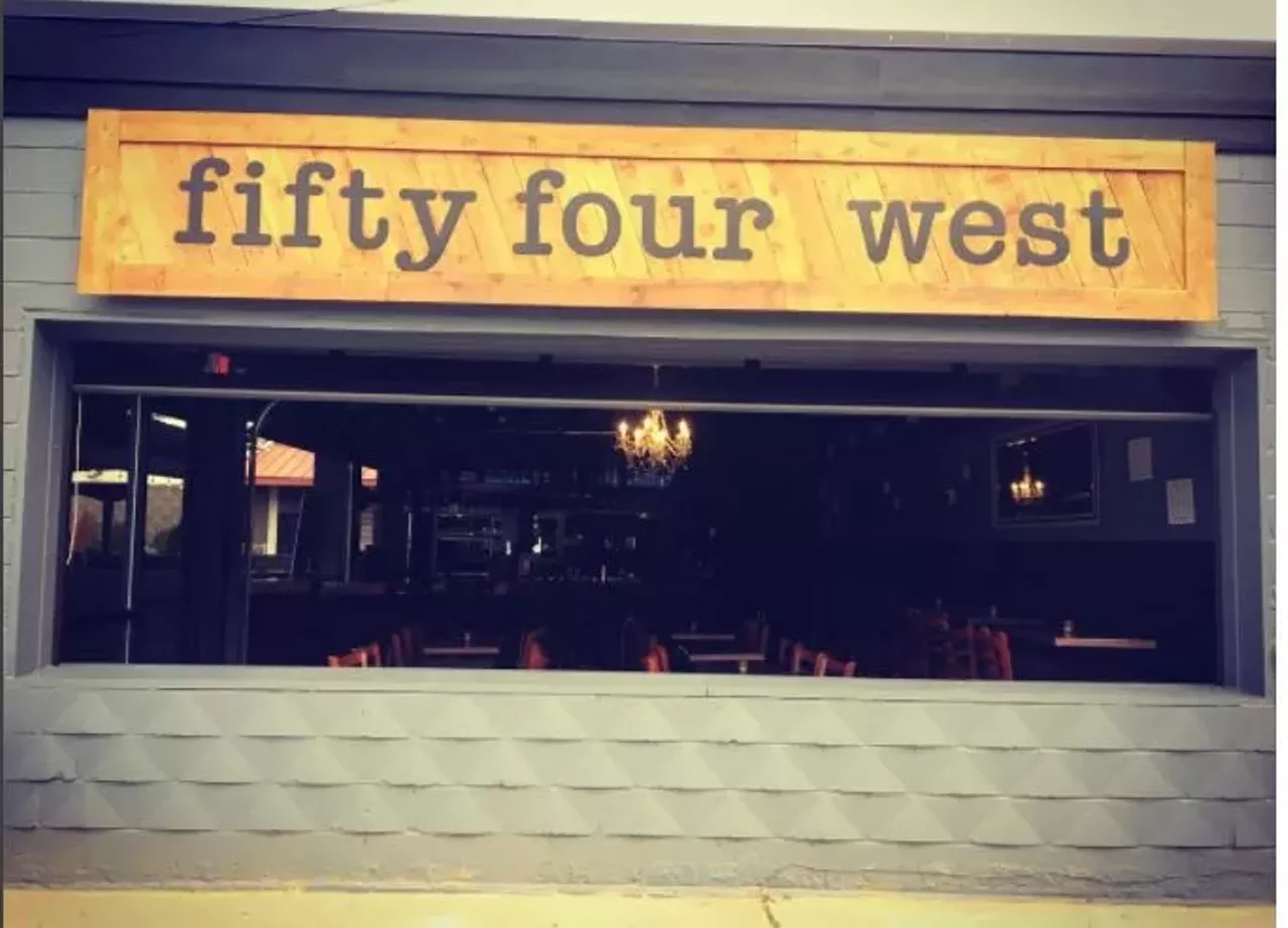 54 west 54 W 14 Mile Rd, Clawson, MI 48017 - (248) 632-1467 This super chic, clawson bar and grill includes extravagant interior &nbsp;touches, like a copper bar, chandeliers and several fire pits. The long patio makes for plenty of space in the warmer months. Originally trying to take clawson dining to the next level this bar features an extensive list of fresh kabobs and &nbsp;&#147;craft cocktails.&#148; http://www.54westmi.com/ Photo via IG @54_WEST 
