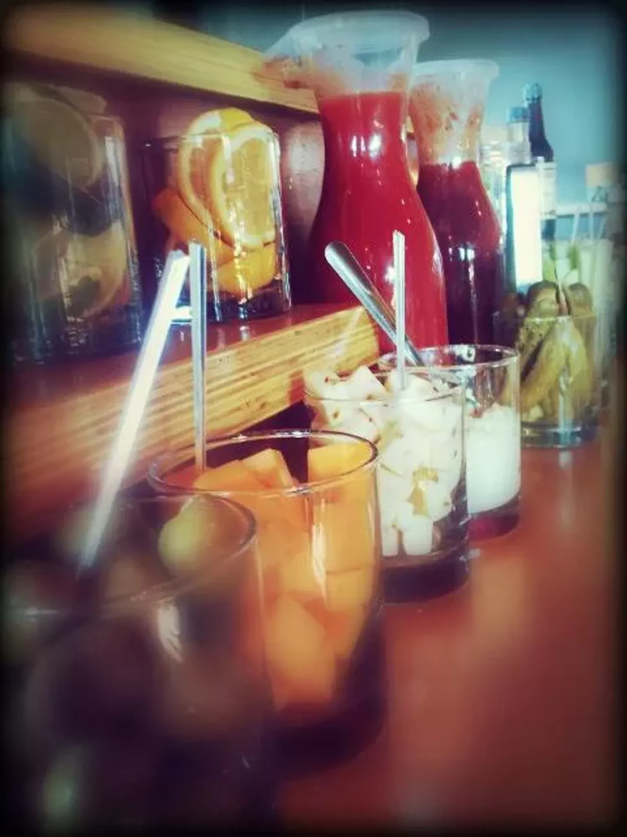 The Emory Courtesy photo Ferndale's Emory has an amazing make-your-own Bloody Mary Bar on Sunday. Everything you could possibly imagine decking your Bloody Mary is here, including locally-made McClure's Pickles and Bloody Mary mixes, stuffed olives, cheeses, a plethora of sauces and more .