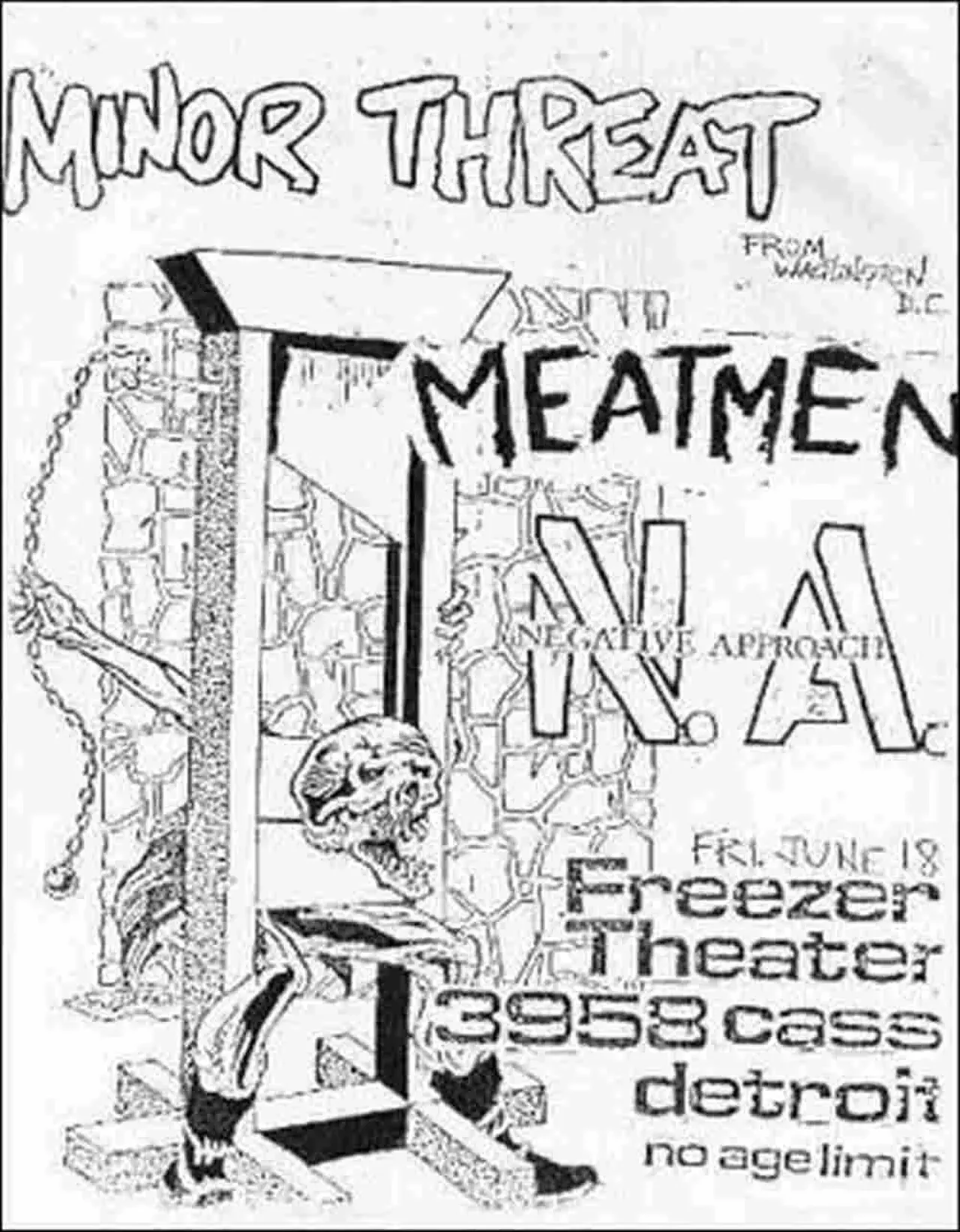 Freezer Theater -- Is there anything more punk rock than an illegal venue? Located in the Cass Corridor, the Freezer Theater was the site of some of the most infamous shows by local greats like Negative Approach and the Necros. The space was eventually demolished in 2013.Freezer Theater Is there anything more punk rock than an illegal venue? Located in the Cass Corridor, the Freezer Theater was the site of some of the most infamous shows by local greats like Negative Approach and the Necros. The space was eventually demolished in 2013.