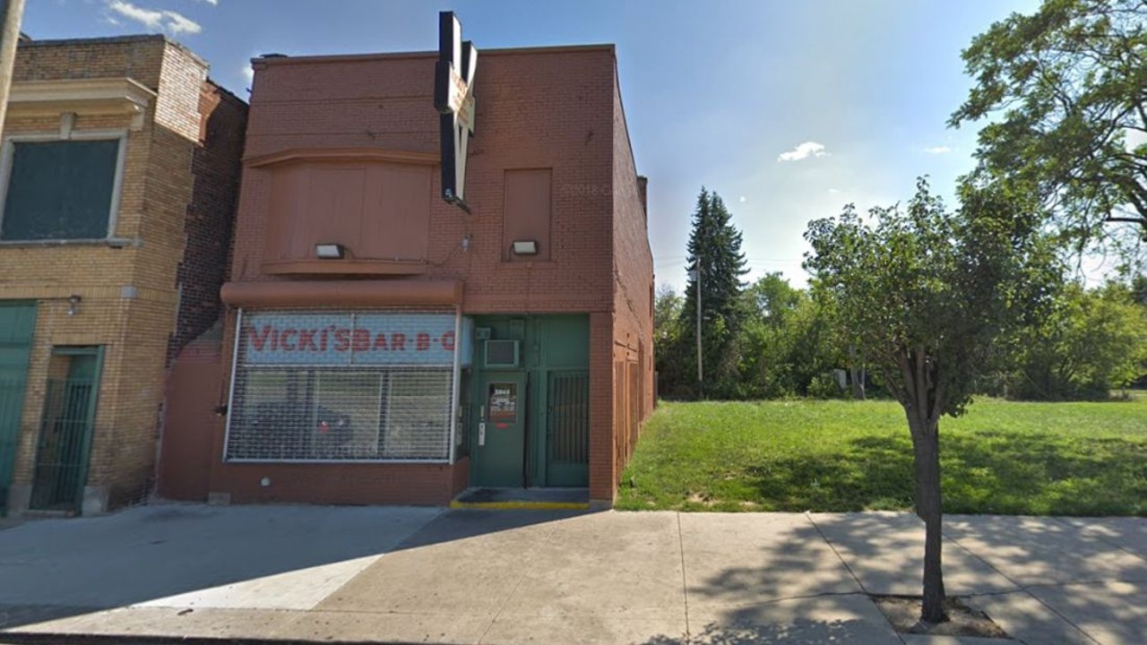 Vicki&#146;s BBQ
3845 W. Warren Ave., Detroit; 313-894-9906
Vicki's is one of Detroit's barbecue old-timers that's up at the top of the list in any conversation on our barbecue heavyweights. That partly owes to the St. Louis-style cut ribs that Vicki's cooks over an open pit (though you can also get them smoked). But the highlight in what's basically a highlight reel meal is the vinegar and tomato-based sauce. Though there's a heavy dose of acidic vinegar, this isn't Carolina-style, but perhaps a unique composition that mixes in the best of several barbecue worlds. Could you call it Detroit-style? Perhaps. Also worth noting is the packaging &#151; the ribs come tightly wrapped in cellophane and sit in a nest of fries soaking up the pool of excess sauce that you won't want to leave behind.
Photo via Google Maps
