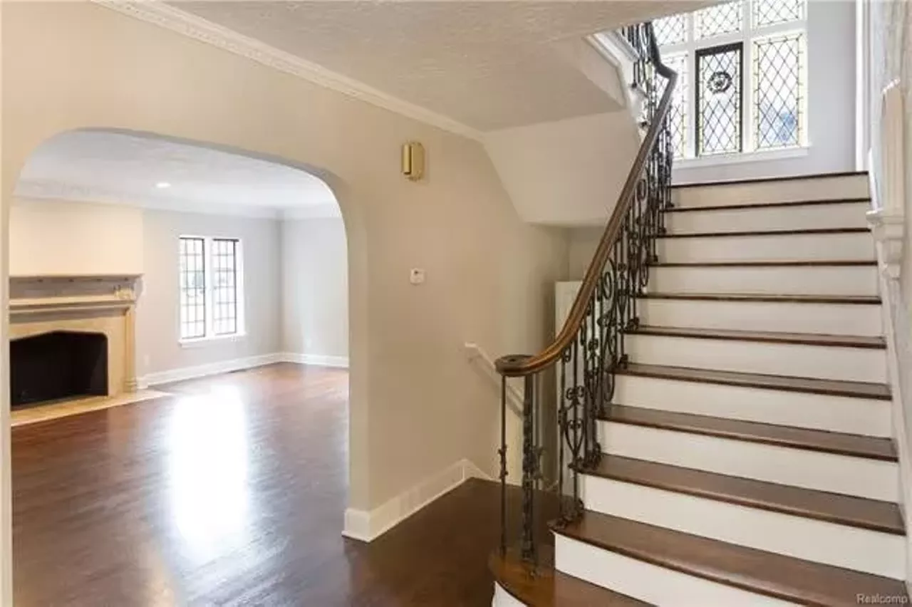 3290 Sherbourne Rd, Detroit, MI 48221. $499,999 Sherwood Park, six beds, 3 baths, 5,300 sqft. Pictured: foyer and staircase Photos via Source Realty Management Group